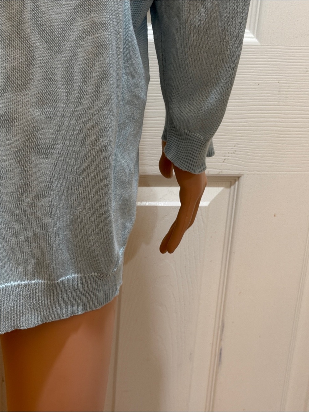 ModCloth Pale Blue Basset Hound Intarsia Knit Sweater Crew Neck - Picture 7 of 12